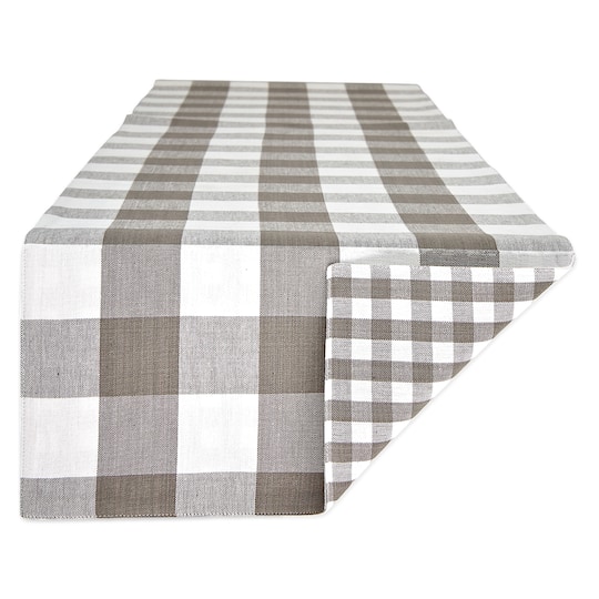DII® 72" Reversible Gingham & Buffalo Check Table Runner